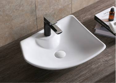 Ceruttispa CR7054 накладная, белая, асимметричная, под смеситель 500х400х130