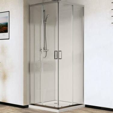 Vincea City 80х80 VSS-5CT800CL профиль Хром стекло прозрачное без поддона