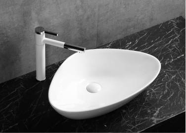 Ceruttispa CR7025M накладная, белая, асимметричная 590х390х135