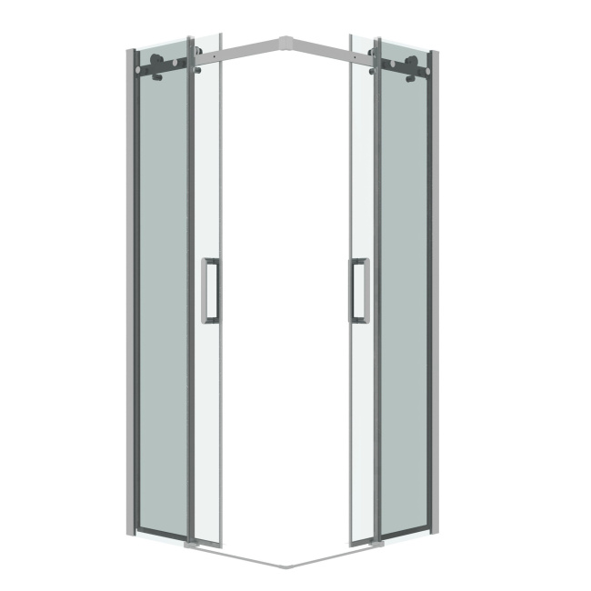 Grossman 300.K33.04.1010.10.00 Classic (100*100*195) квадрат,раздвижн,хром,стекло прозрачное, 2 места без поддона