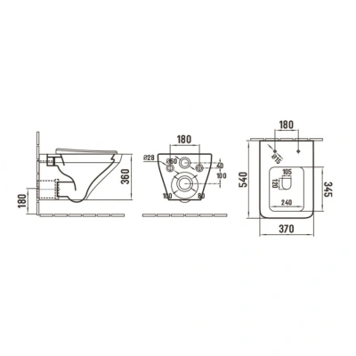 Комплект Weltwasser 10000011687 подвесной унитаз Hofbach 041 GL-WT + инсталляция Marberg 507 + кнопка MAR 507 SE MT-BL