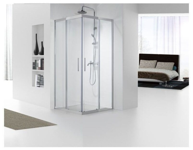 Aquanet Delta Cube NPE1142 90x90, прозрачное стекло без поддона