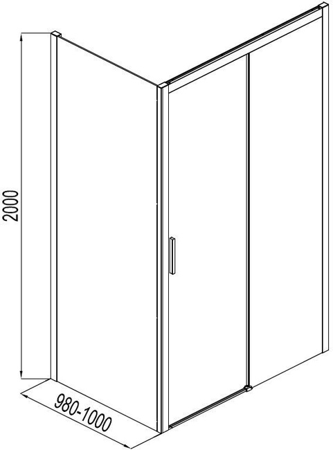 Aquanet Pleasure AE60-F-100H200U-BT 100, прозрачное стекло