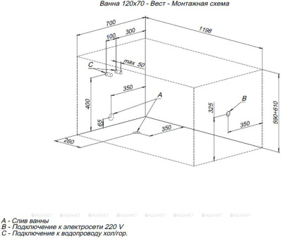 Aquanet WEST 120*70 (204050)