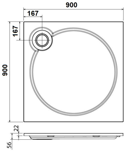 CEZARES TRAY-S-A-90-56-W из искусственного мрамора