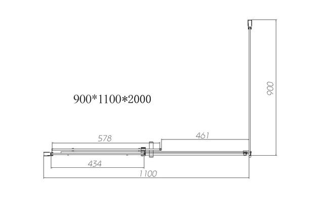 Vincea Dice VSR-4D9011CLGM, 1100*900, вороненая сталь, стекло прозрачное