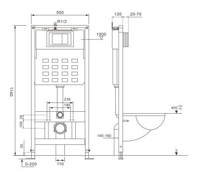 ABBER AC0105 для подвесного унитаза