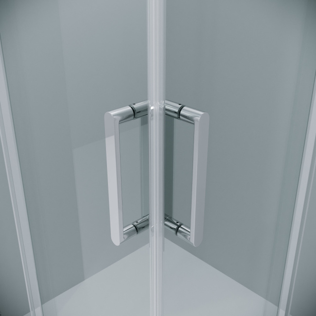 Grossman 300.K33.04.1010.10.00 Classic (100*100*195) квадрат,раздвижн,хром,стекло прозрачное, 2 места без поддона