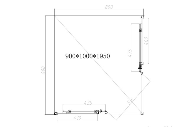 Vincea Slim-N VSS-4SN9010CL, 1000*900, хром, стекло прозрачное