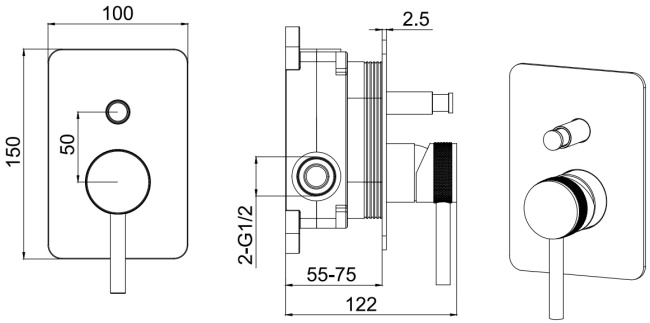 Allen Brau Priority X2 5.31011-BN (с внутренней частью) никель браш