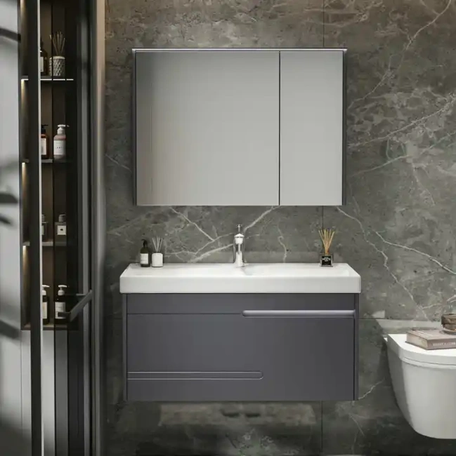 Ceruttispa OGLIO 70 тумба 705х460х510 с зеркалом и двойной раковиной, сифоном и двойным сливным шлангом