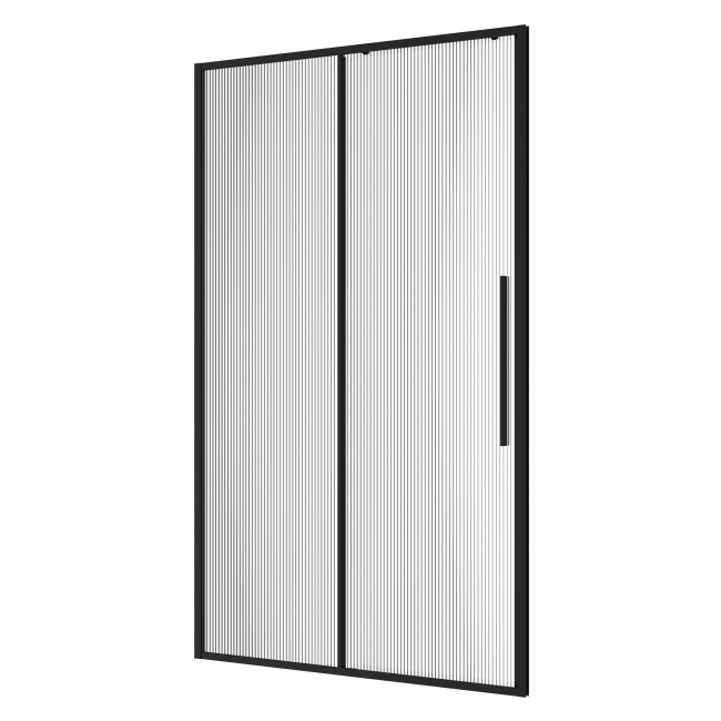 Niagara Nova NG-84-L12FHB (120х195) черный матовый,раздвижная влево,стекло рифленое,1 место