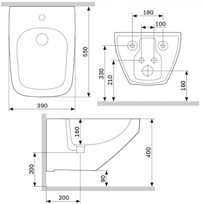 AM.PM Inspire 2.0 C50A3411WH подвесное Белое