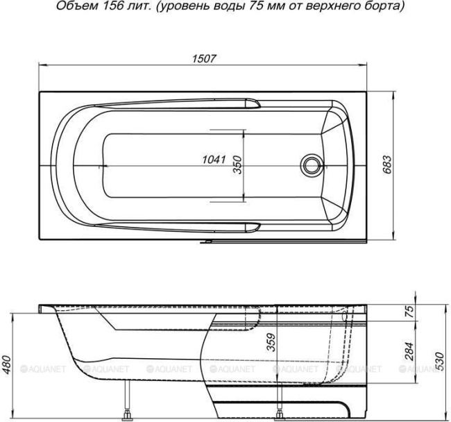 Aquanet EXTRA 150*70 (208672)