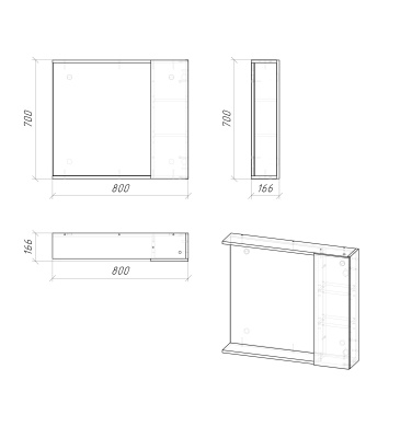 Grossman ЮНИТ-80 см, универсал. кадена вуд