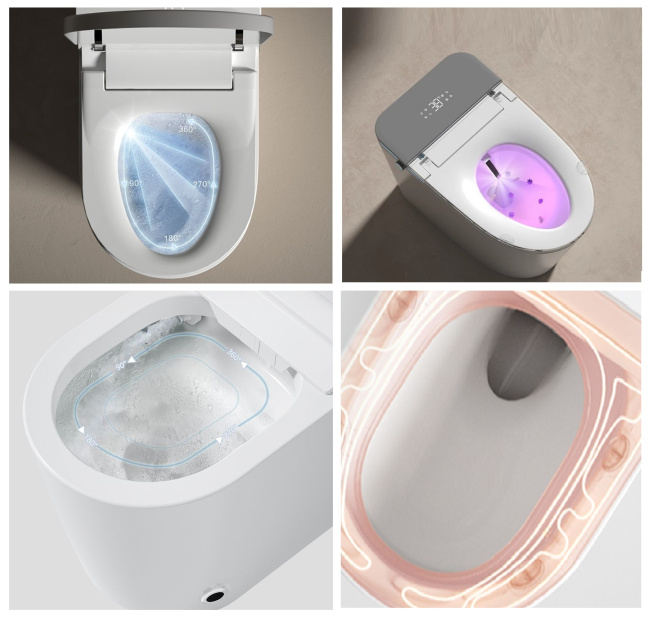 Ceruttispa Smart унитаз напольный ESTER с дистанционным управлением CT10617 (680x400x470)
