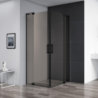 Cezares Slider 100x80 SLIDER-AH-2-70/80-90/100-BR-NERO профиль Черный матовый стекло бронзовое без поддона