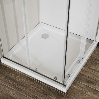 Vincea City 80х80 VSS-5CT800CL профиль Хром стекло прозрачное без поддона