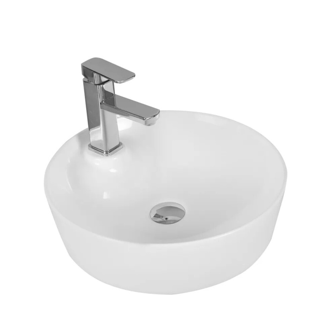Ceruttispa CR0090 накладная, белая, круглая, с отверстием под смеситель 440х440х130
