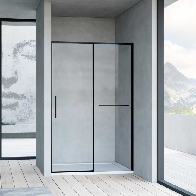 Vincea Slim Soft VDS-1SS120CLB, 1200, черный, стекло прозрачное