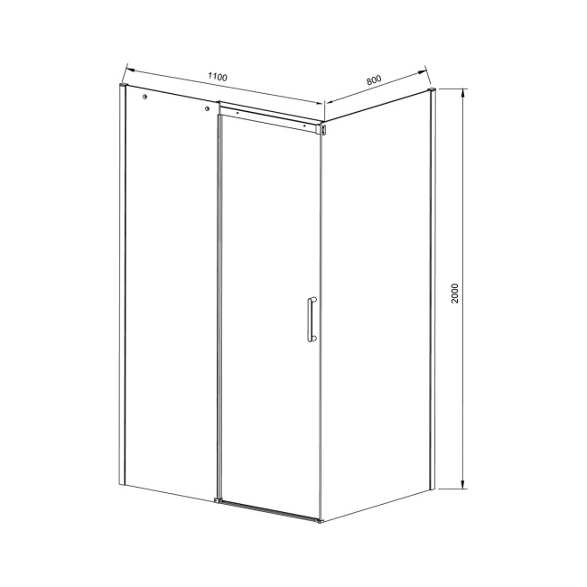 Vincea Dice VSR-4D8011CLGM, 1100*800, вороненая сталь, стекло прозрачное