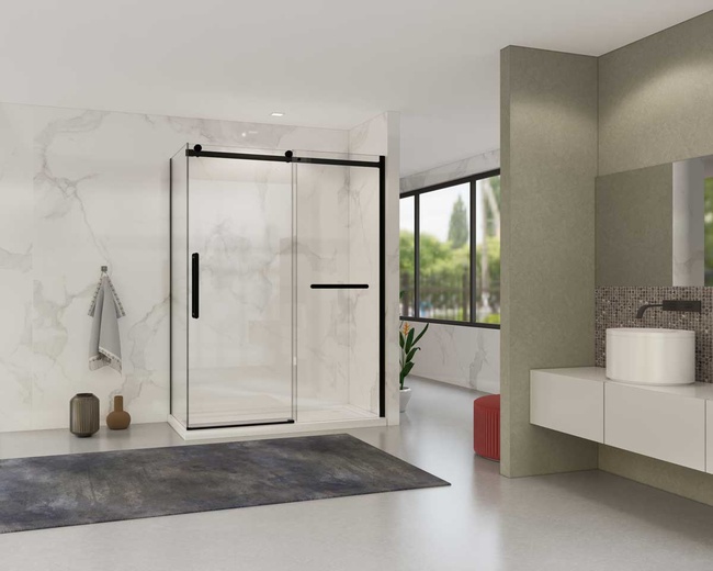 Vincea Como Soft VSR-1CS9015CLB, 1500*900, черный, стекло прозрачное
