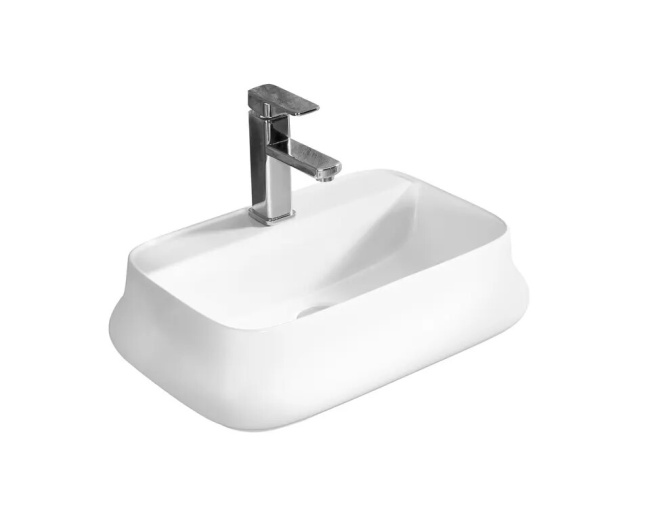 Ceruttispa CR0061 накладная, белая, прямоугольная, с отверстием под смеситель 530х370х135 Cer