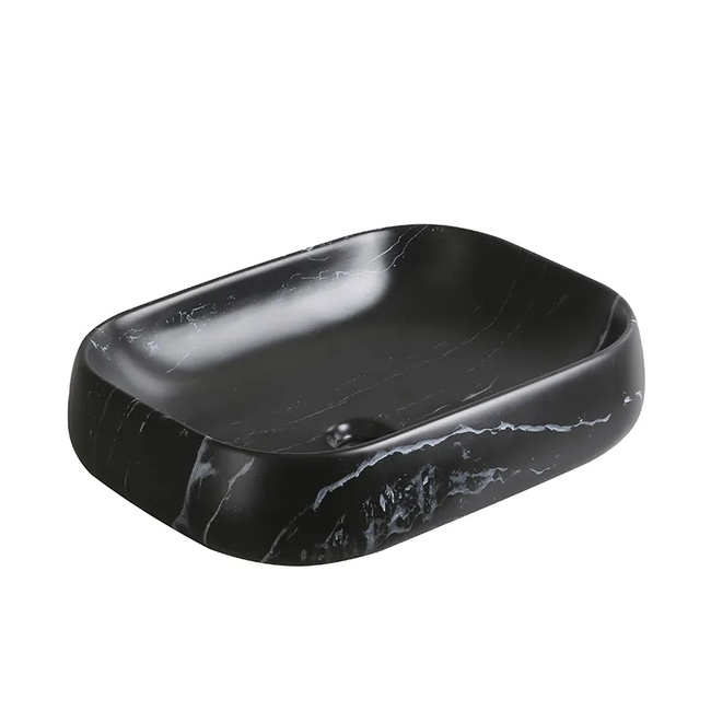 Ceruttispa CR0086 MMB2 накладная, мрамор матовый черный, прямоугольная 565х400х145