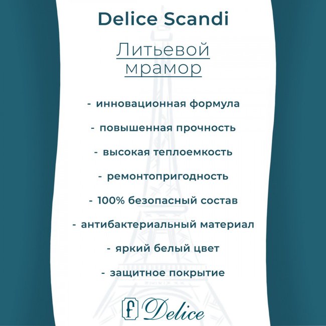 Delice Scandi 175х70 глянцевая (в комплекте только ванна, без ножек и слива-перелива)