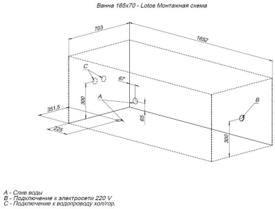 Aquanet Lotos 165x70 (с каркасом)